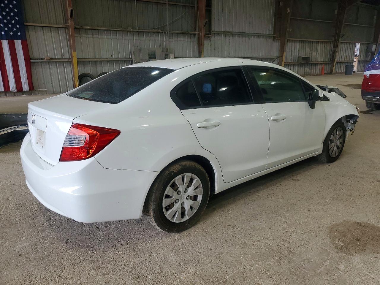 2012 Honda Civic Lx White vin: 2HGFB2F56CH314210