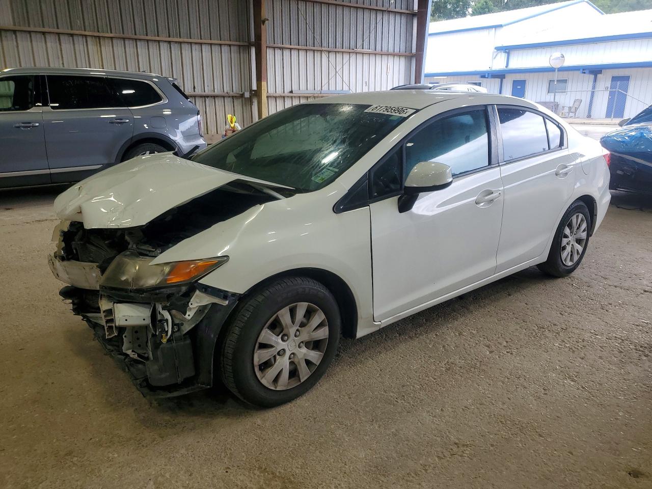 2012 Honda Civic Lx White vin: 2HGFB2F56CH314210
