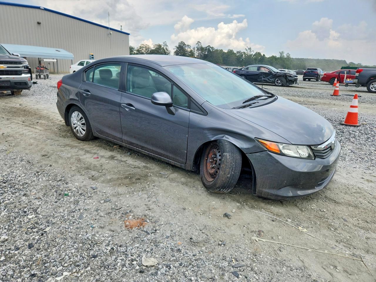 2012 Honda Civic Lx Gray vin: 2HGFB2F56CH317625
