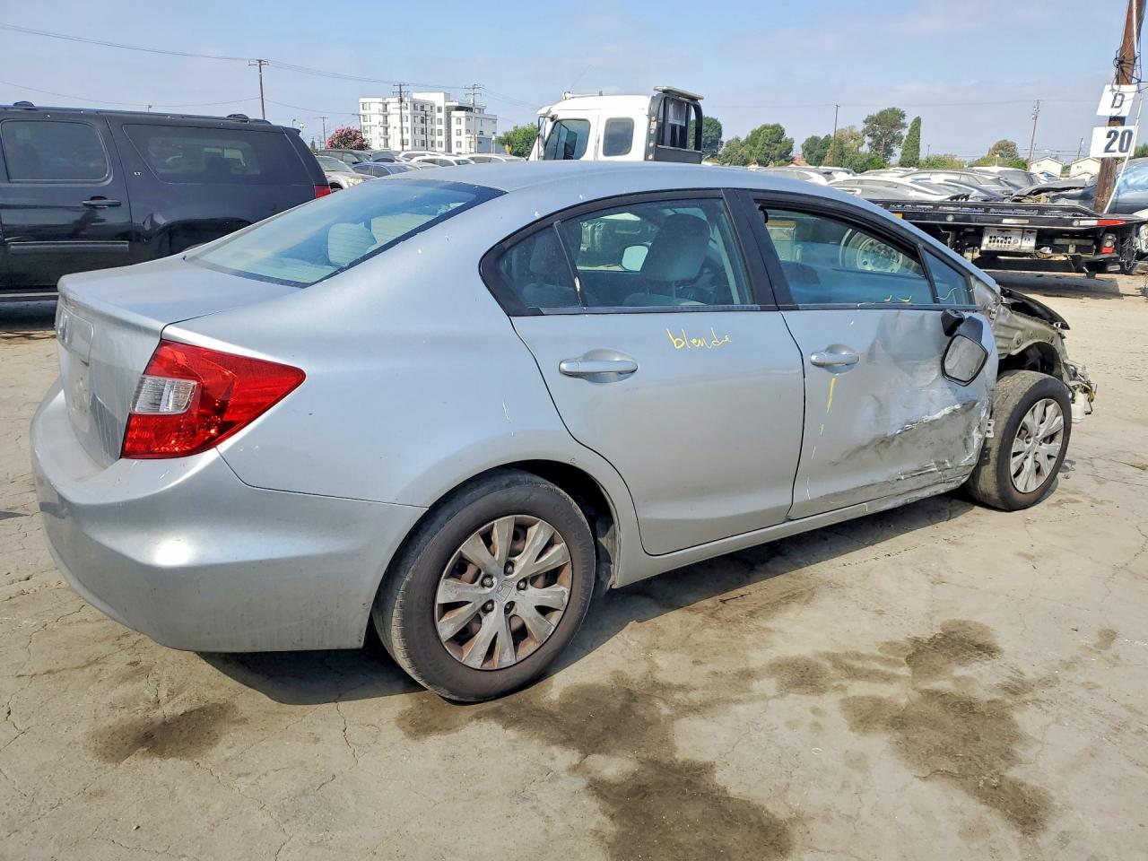 2012 Honda Civic Lx Silver vin: 2HGFB2F56CH324669