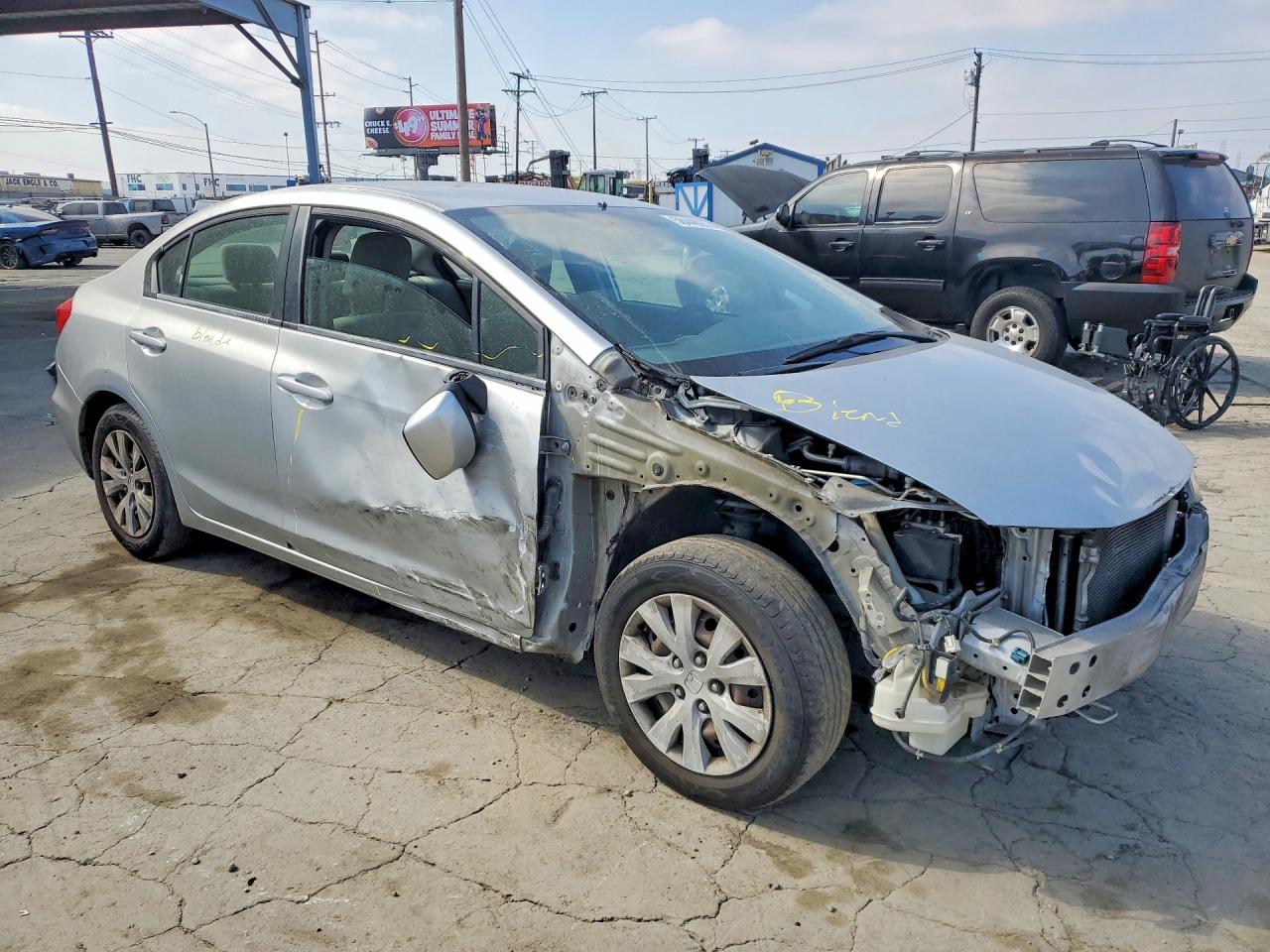 2012 Honda Civic Lx Silver vin: 2HGFB2F56CH324669