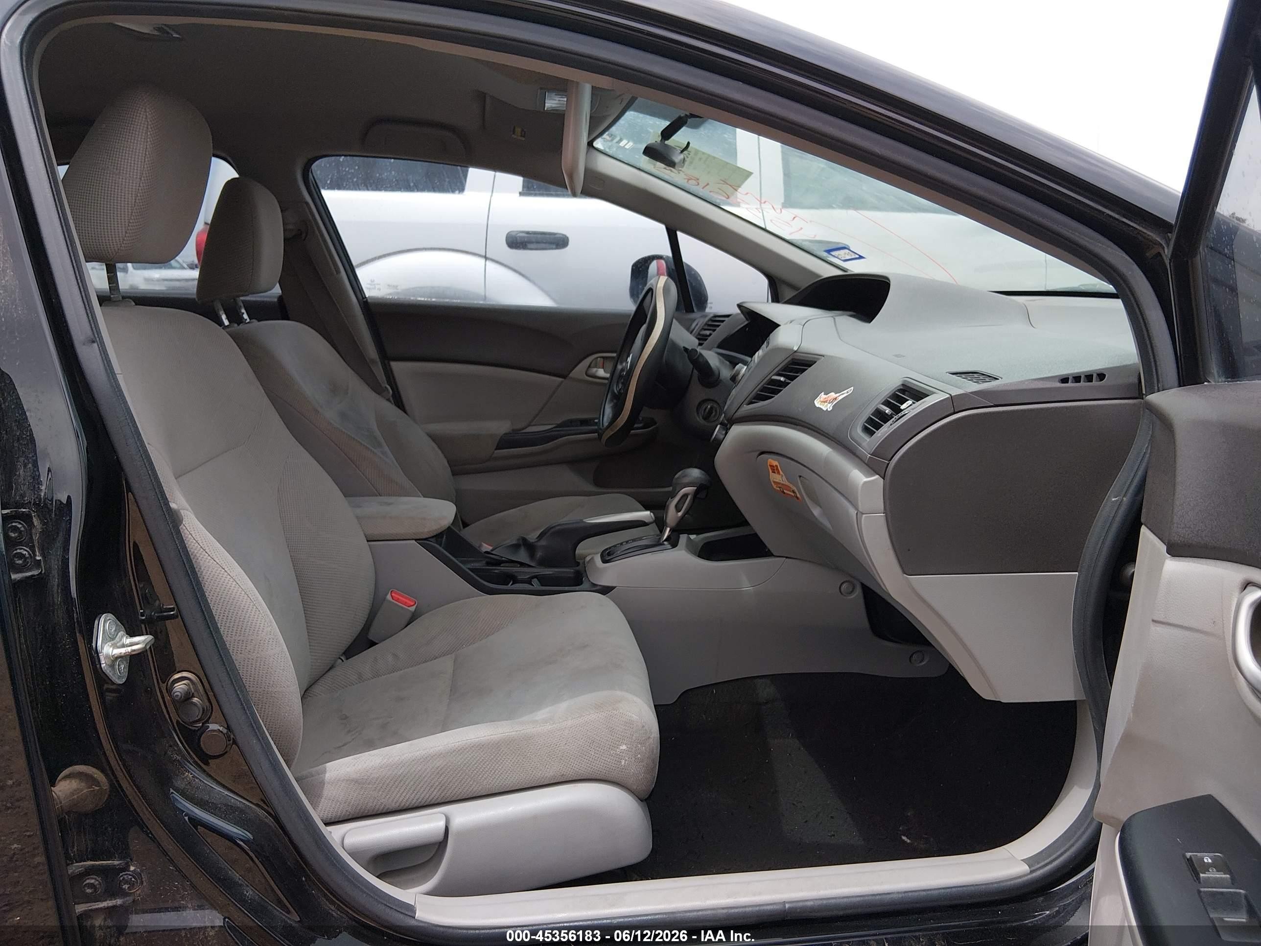 2012 Honda Civic Lx Black vin: 2HGFB2F56CH328107