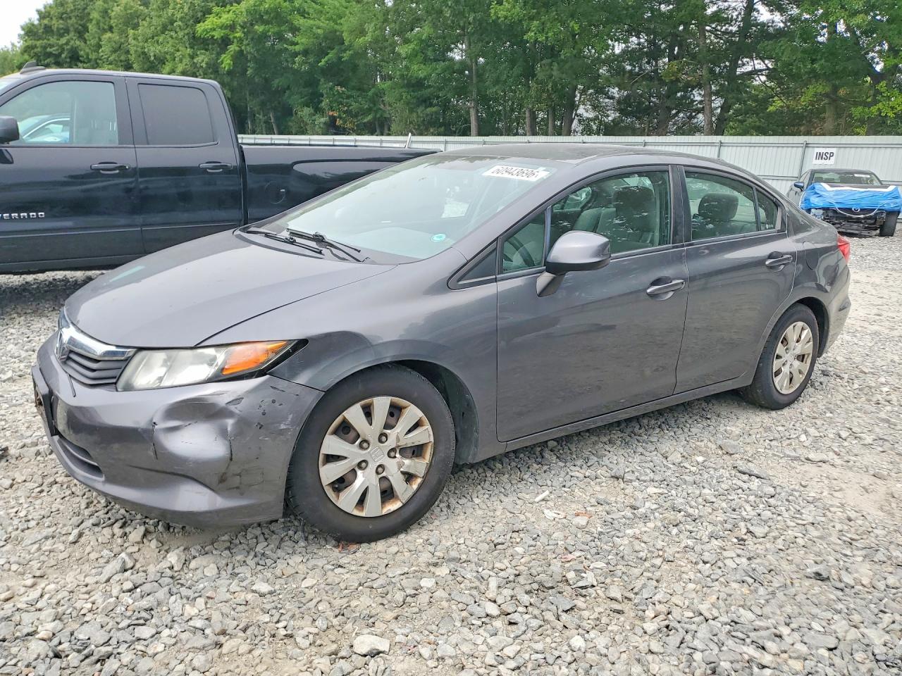 2012 Honda Civic Lx Gray vin: 2HGFB2F56CH523608