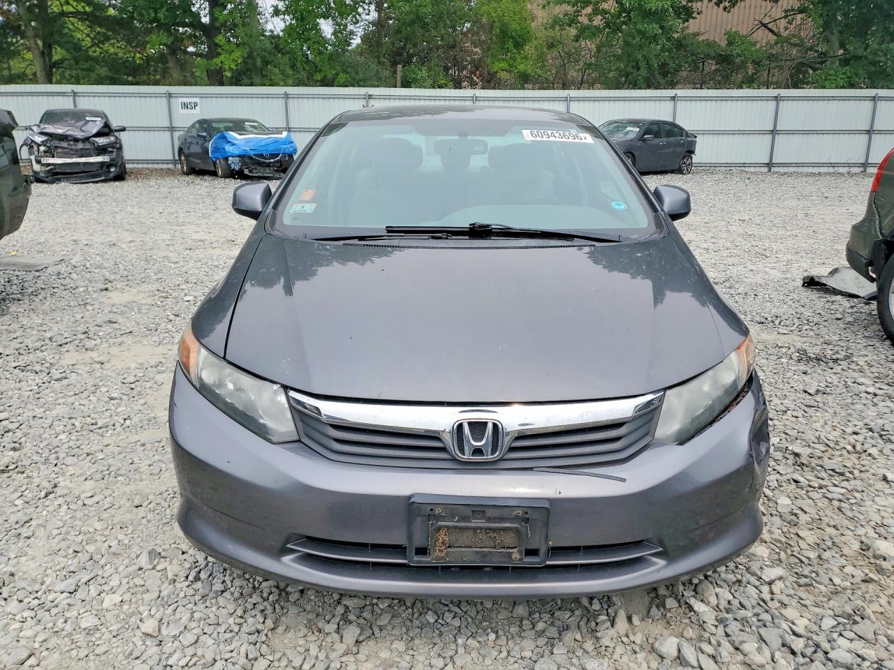 2012 Honda Civic Lx Gray vin: 2HGFB2F56CH523608