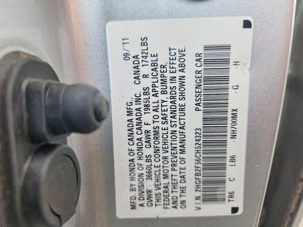 2012 Honda Civic Lx Silver vin: 2HGFB2F56CH524323
