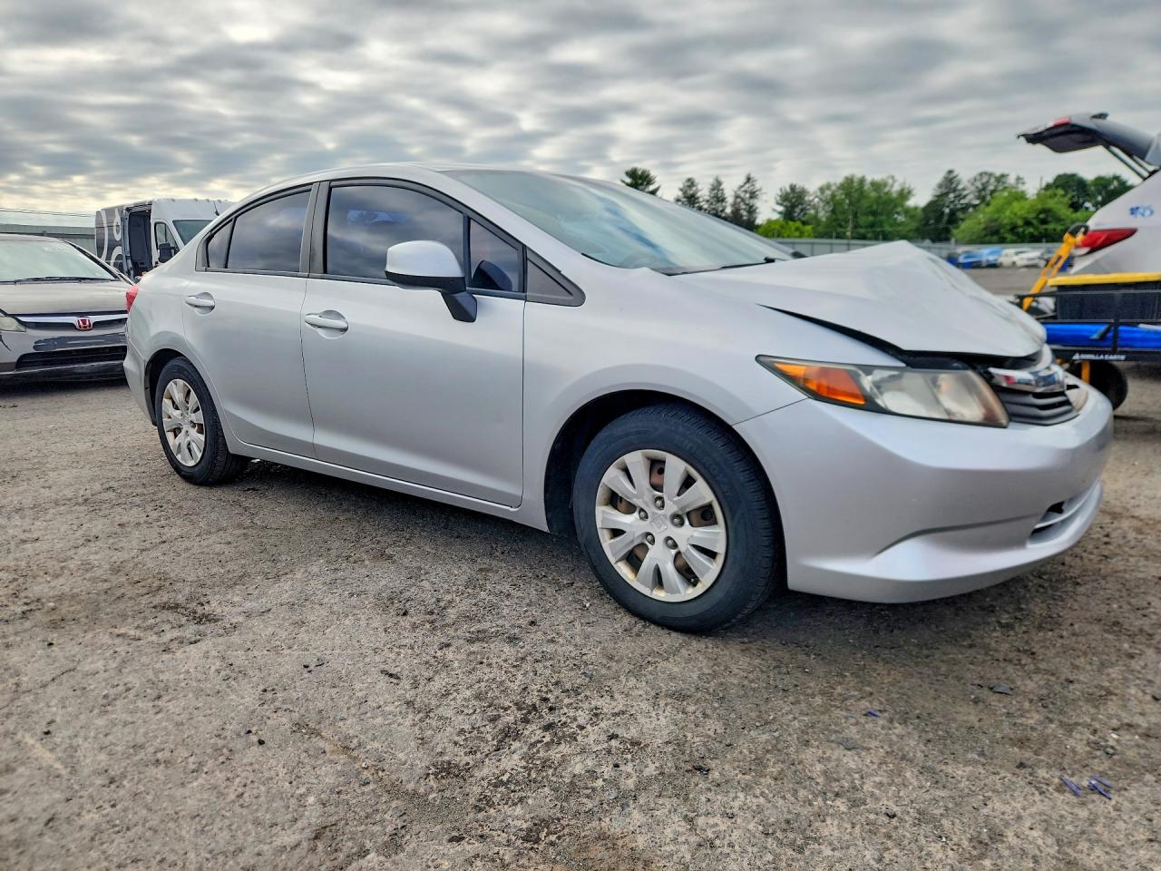 2012 Honda Civic Lx Silver vin: 2HGFB2F56CH524323
