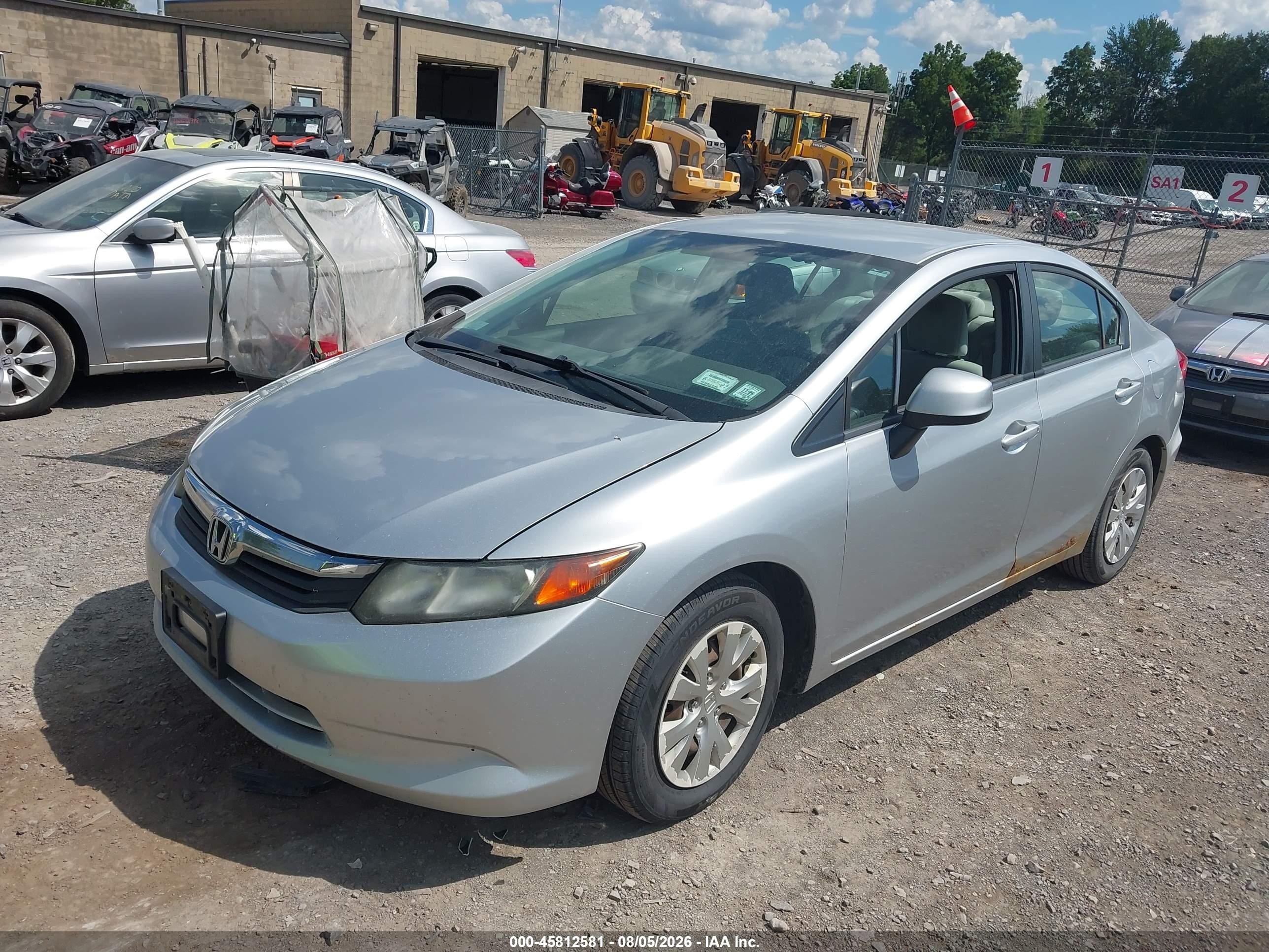 2012 Honda Civic Lx Silver vin: 2HGFB2F56CH526735