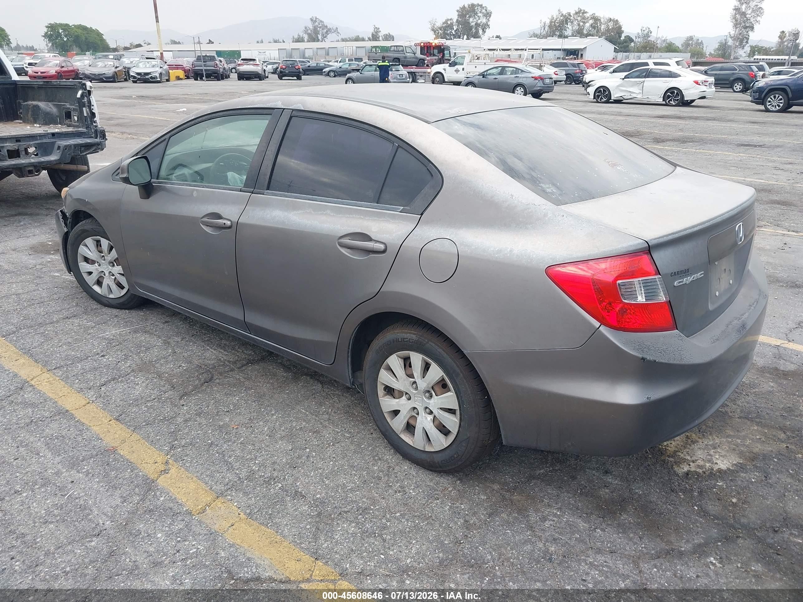 2012 Honda Civic Lx Gray vin: 2HGFB2F56CH529263