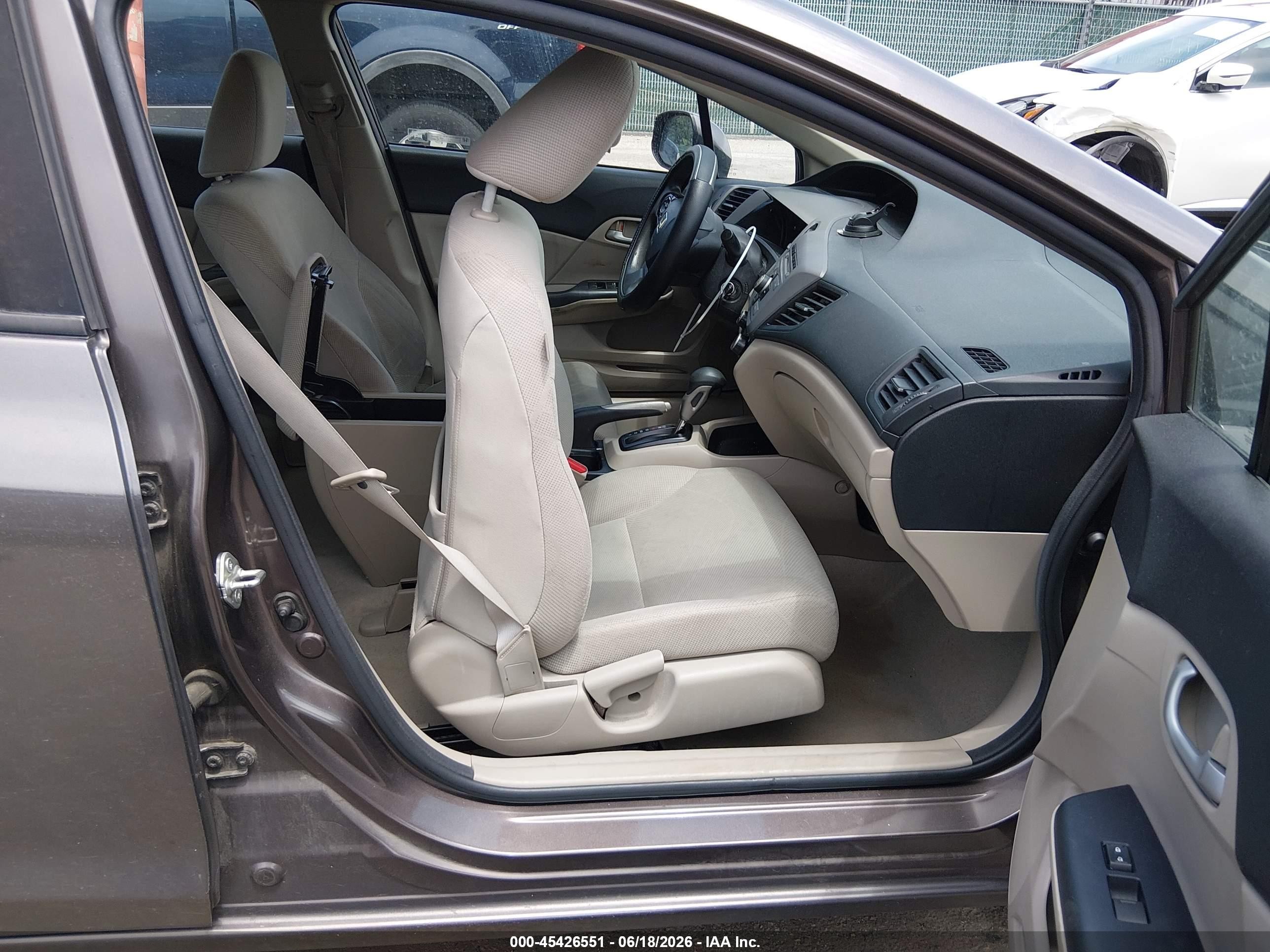 2012 Honda Civic Lx Gray vin: 2HGFB2F56CH532955