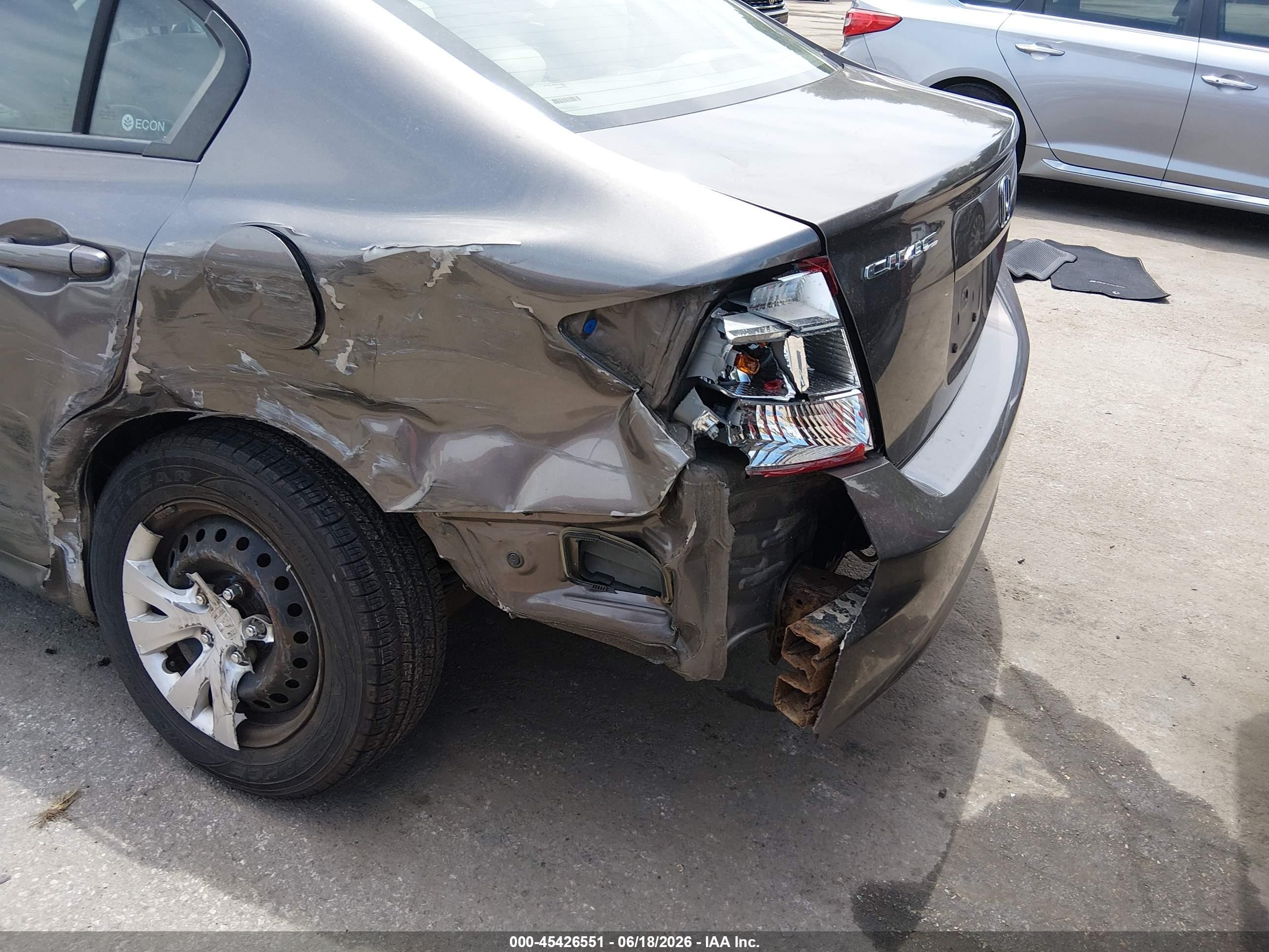 2012 Honda Civic Lx Gray vin: 2HGFB2F56CH532955