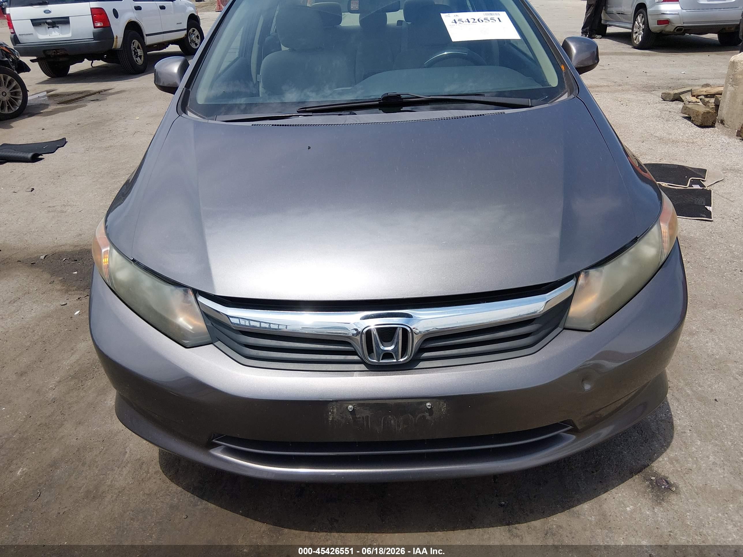 2012 Honda Civic Lx Gray vin: 2HGFB2F56CH532955