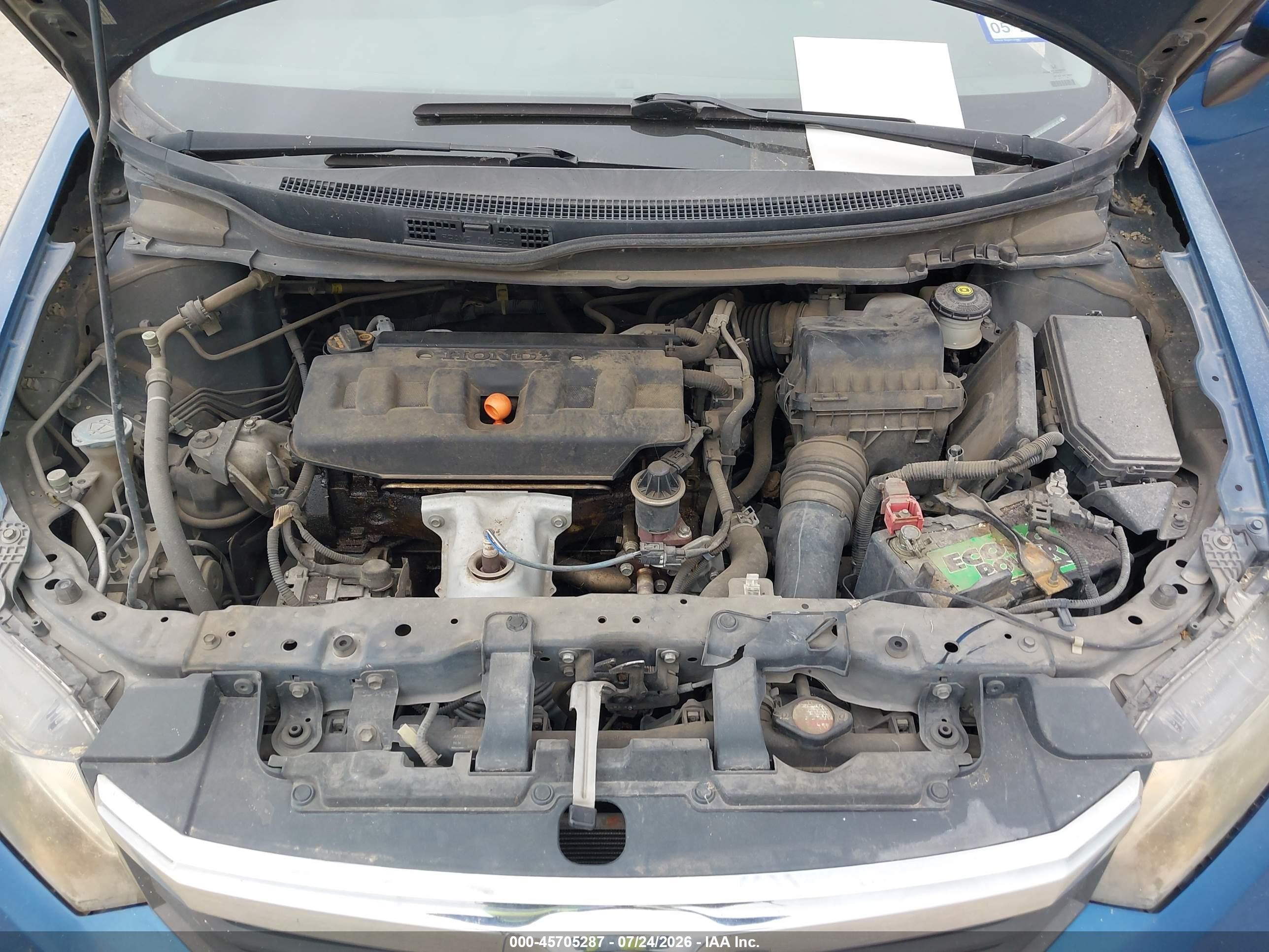 2012 Honda Civic Lx Blue vin: 2HGFB2F56CH535077