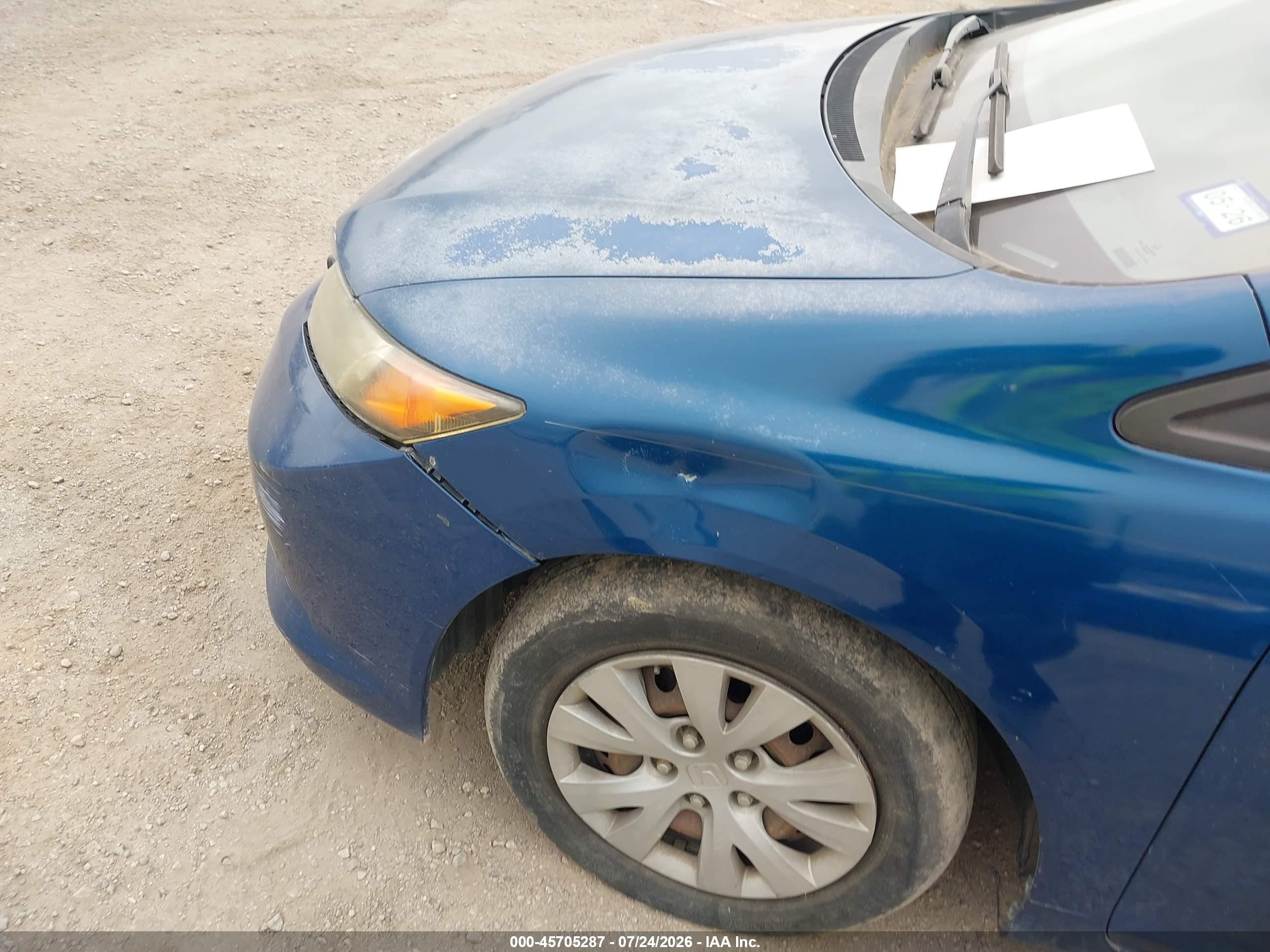 2012 Honda Civic Lx Blue vin: 2HGFB2F56CH535077