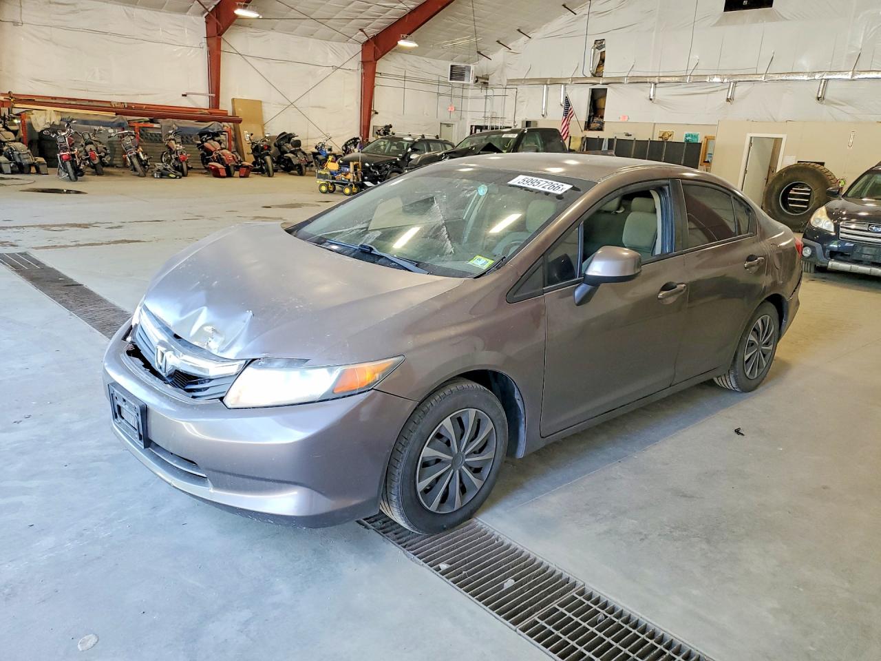 2012 Honda Civic Lx Gray vin: 2HGFB2F56CH552333