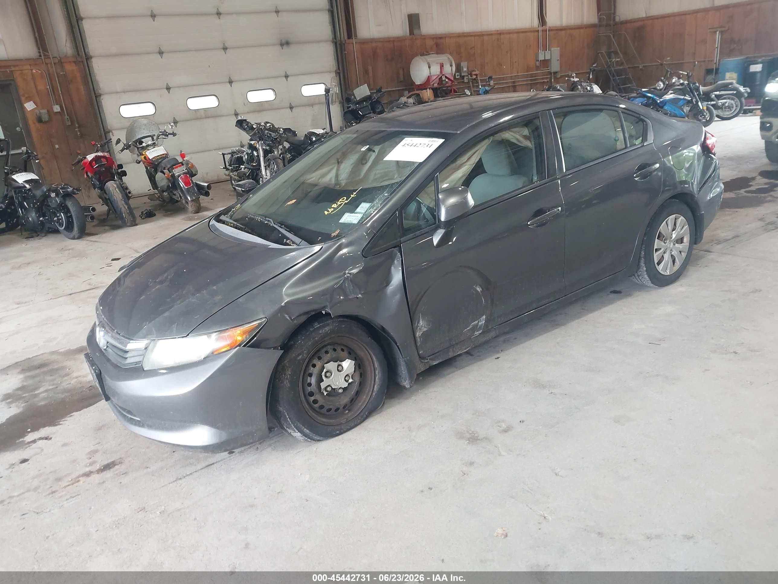 2012 Honda Civic Lx Gray vin: 2HGFB2F56CH558097