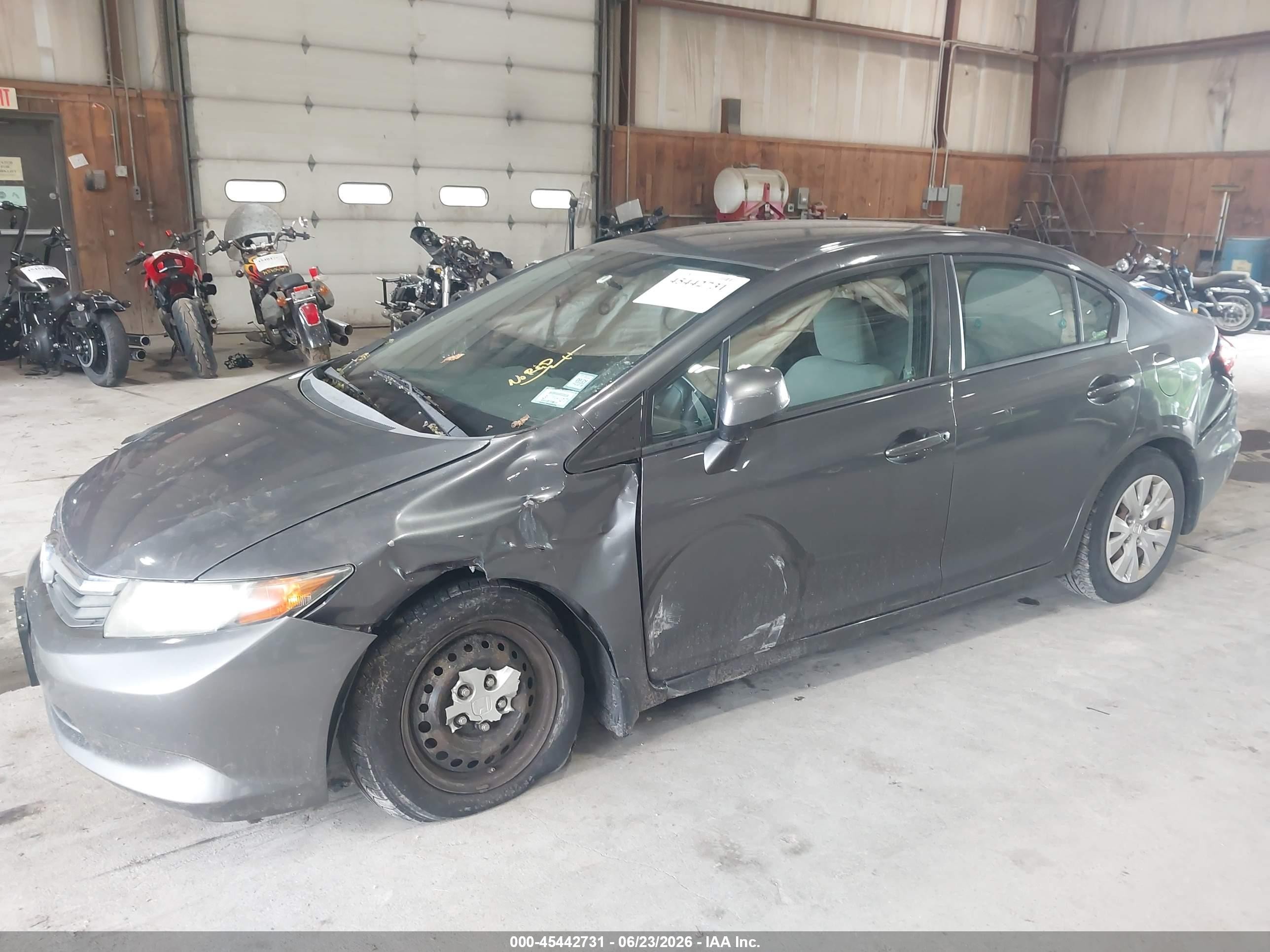 2012 Honda Civic Lx Gray vin: 2HGFB2F56CH558097