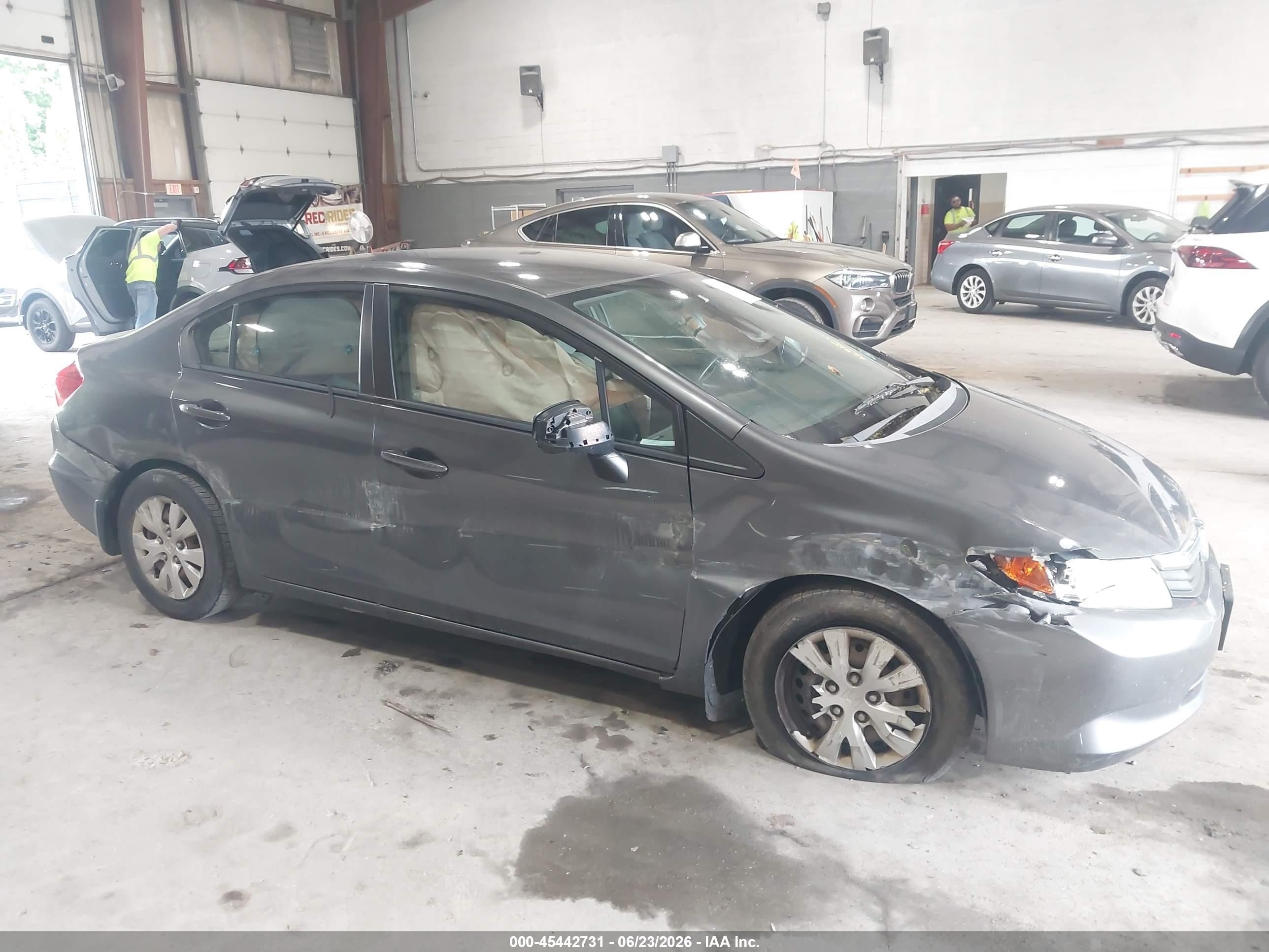 2012 Honda Civic Lx Gray vin: 2HGFB2F56CH558097