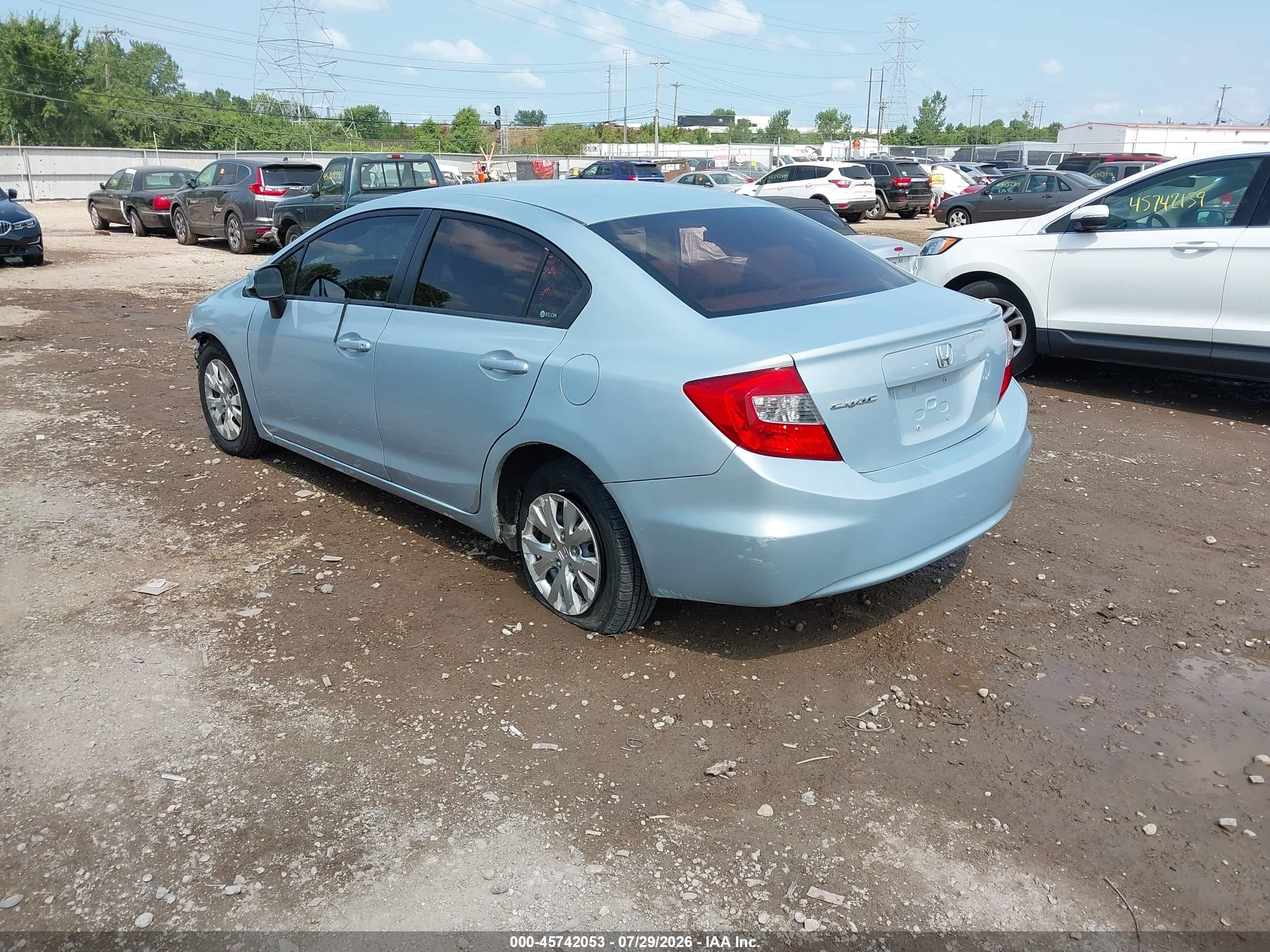 2012 Honda Civic Lx Silver vin: 2HGFB2F56CH559444