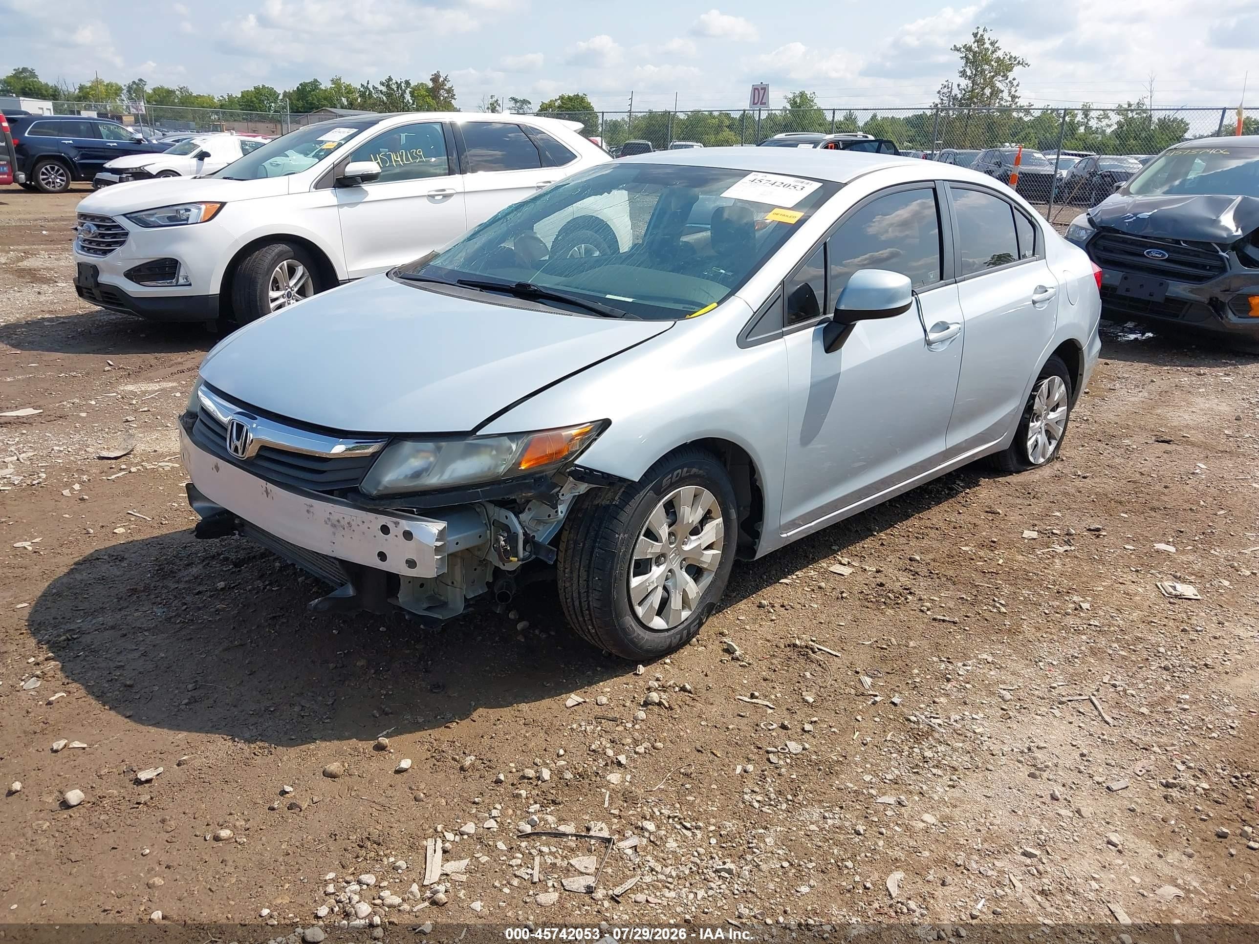 2012 Honda Civic Lx Silver vin: 2HGFB2F56CH559444