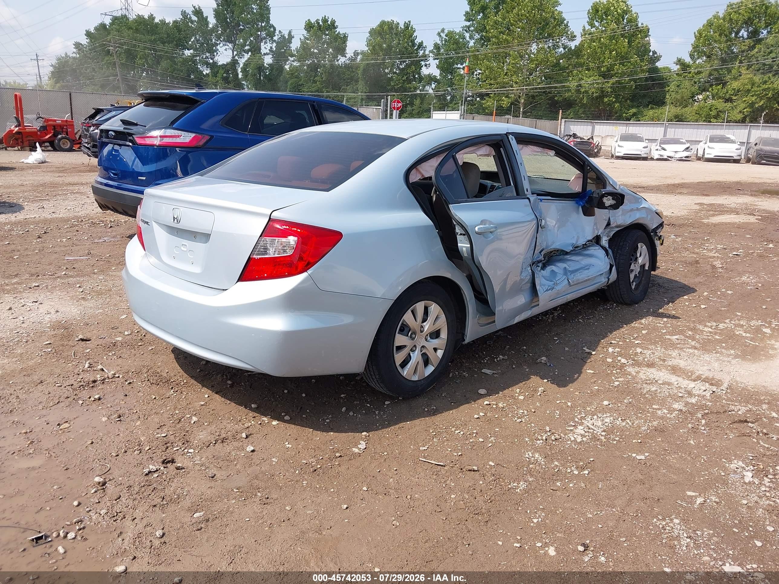 2012 Honda Civic Lx Silver vin: 2HGFB2F56CH559444