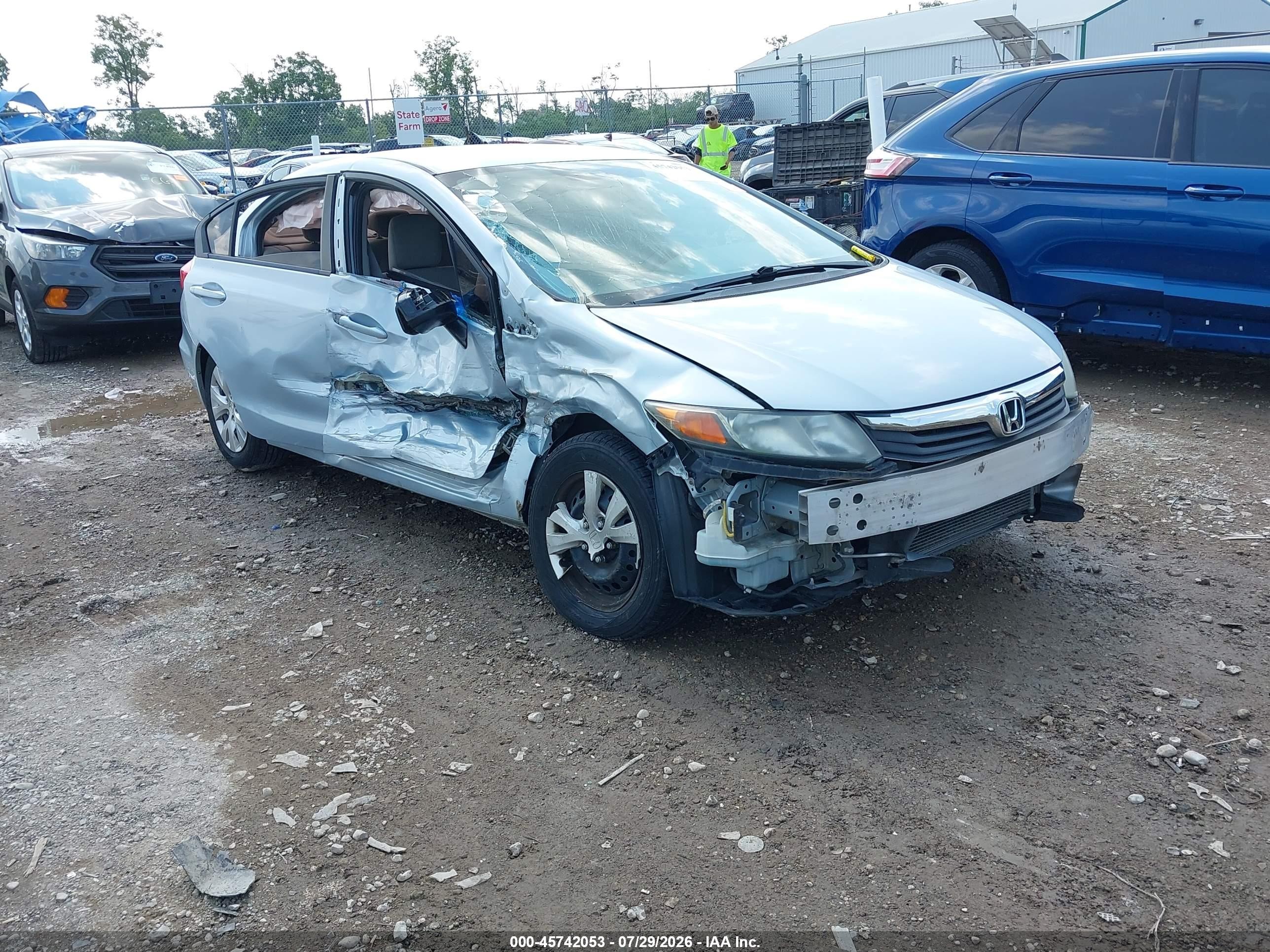 2012 Honda Civic Lx Silver vin: 2HGFB2F56CH559444