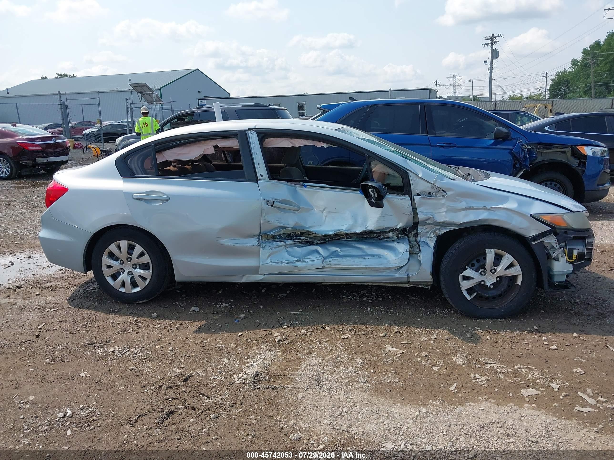 2012 Honda Civic Lx Silver vin: 2HGFB2F56CH559444