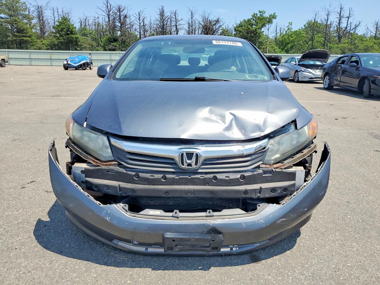 2012 Honda Civic Lx Gray vin: 2HGFB2F56CH561601
