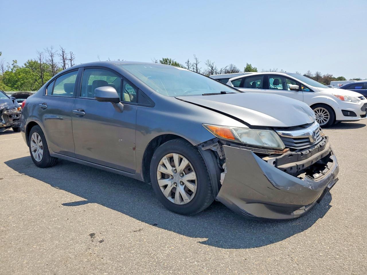 2012 Honda Civic Lx Gray vin: 2HGFB2F56CH561601