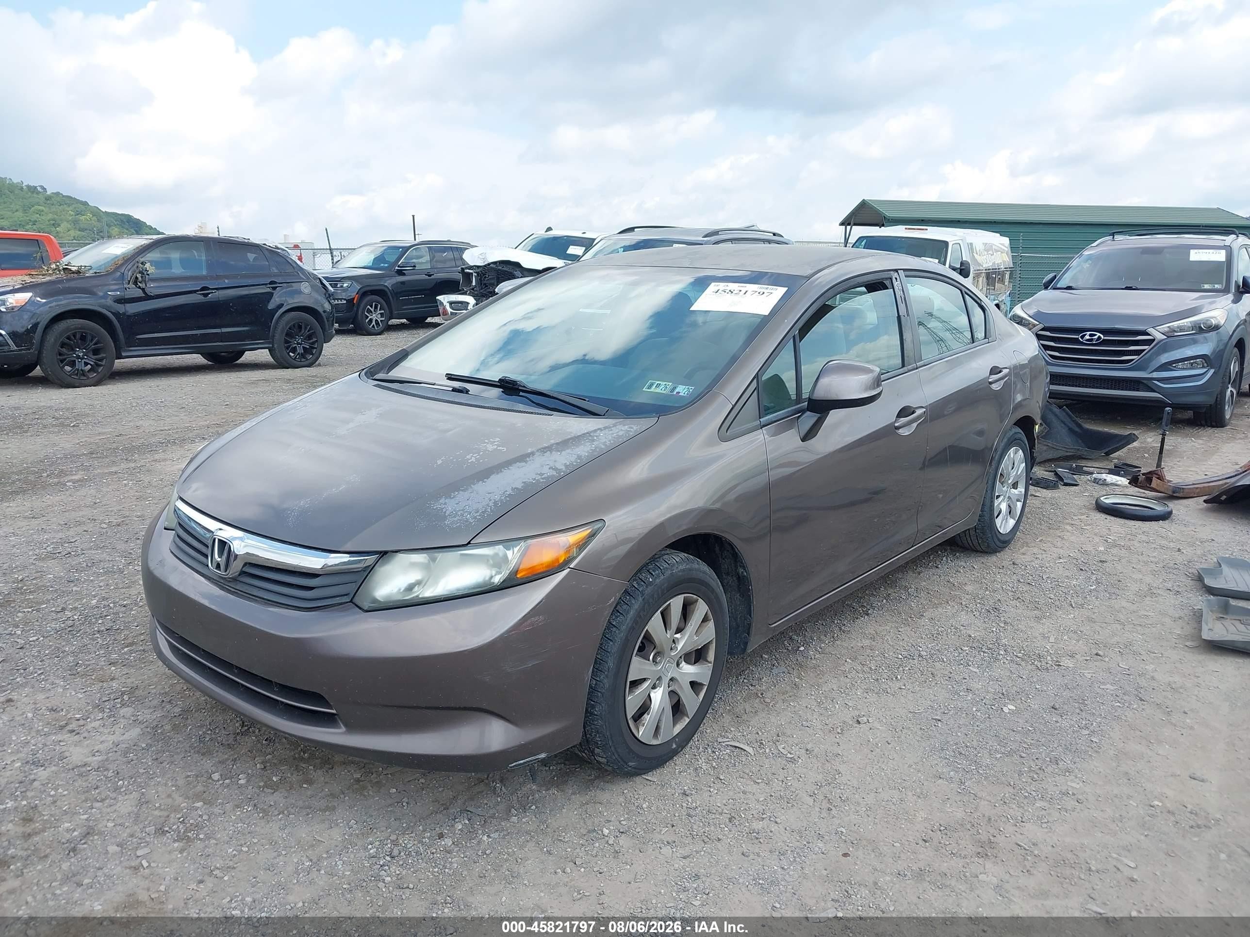 2012 Honda Civic Lx Серый vin: 2HGFB2F56CH578575
