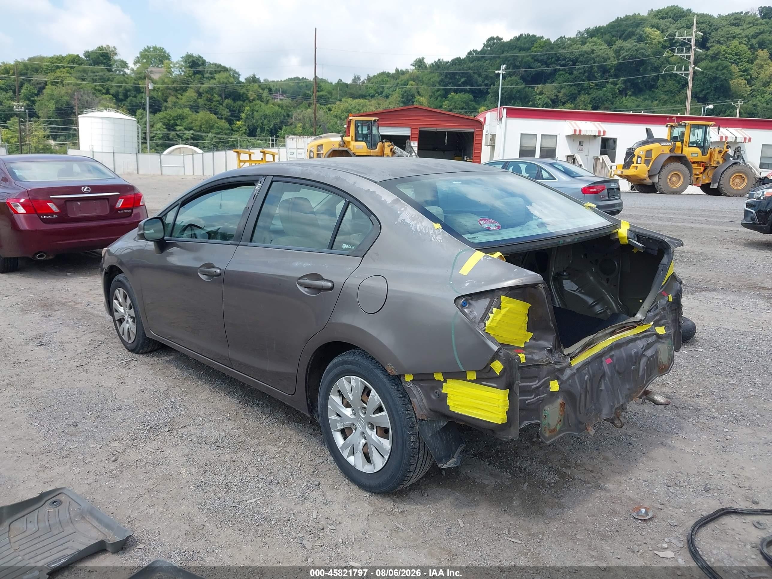 2012 Honda Civic Lx Серый vin: 2HGFB2F56CH578575
