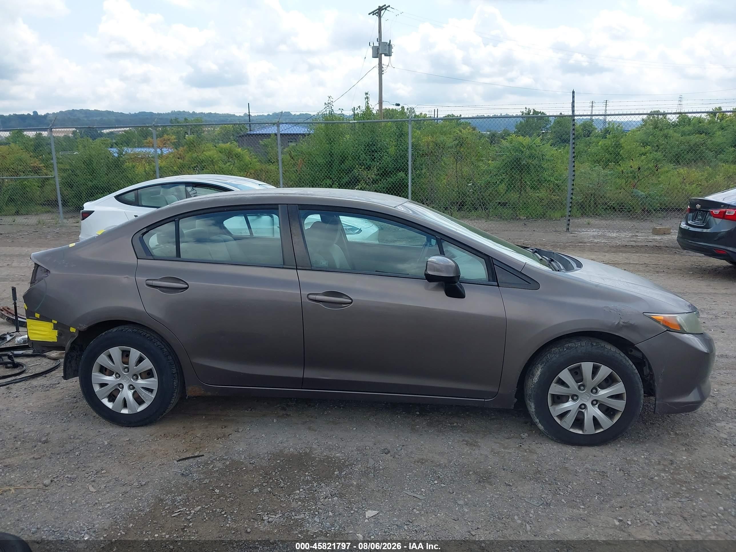 2012 Honda Civic Lx Серый vin: 2HGFB2F56CH578575