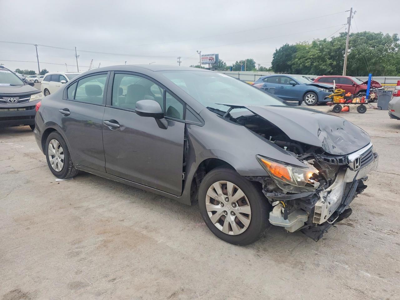 2012 Honda Civic Lx Gray vin: 2HGFB2F56CH583842