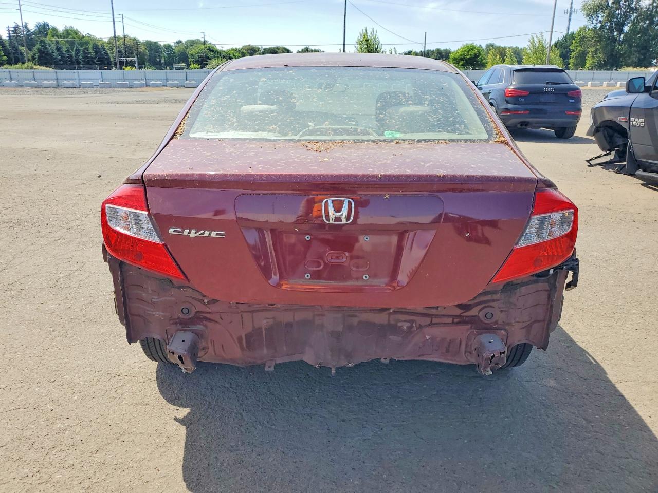 2012 Honda Civic Lx Burgundy vin: 2HGFB2F56CH592444