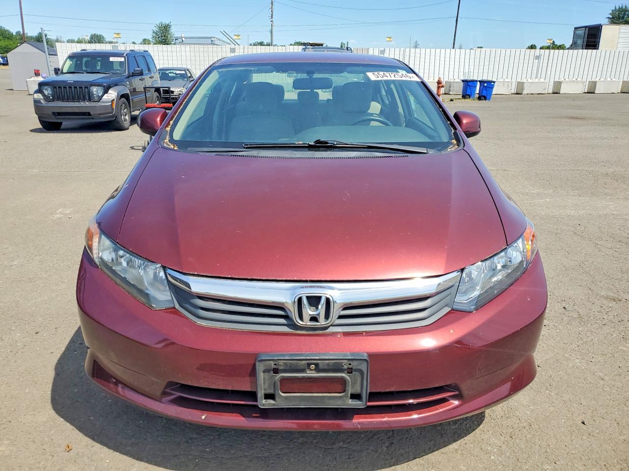 2012 Honda Civic Lx Burgundy vin: 2HGFB2F56CH592444