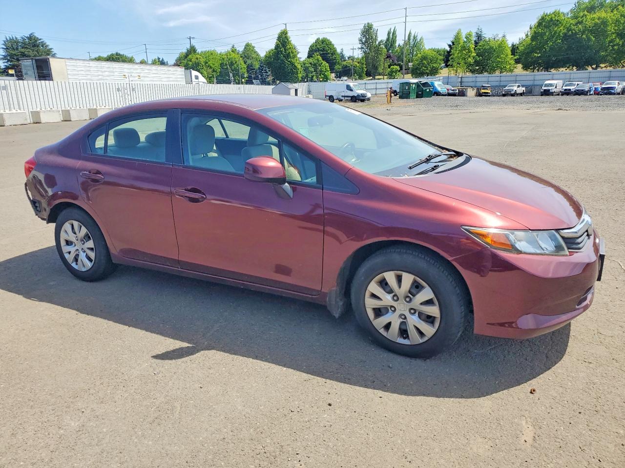 2012 Honda Civic Lx Burgundy vin: 2HGFB2F56CH592444