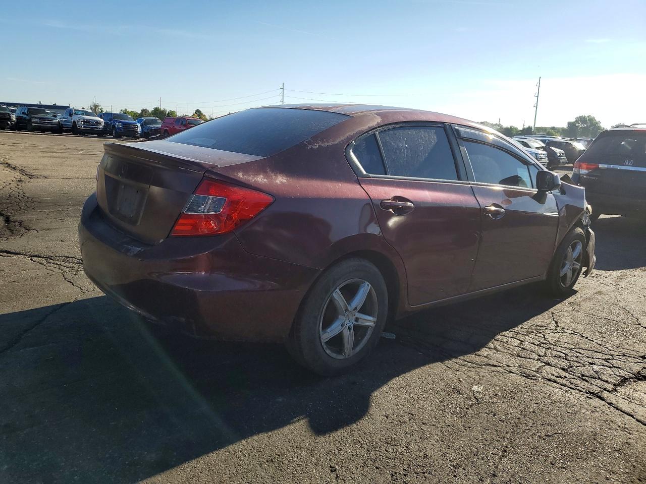2012 Honda Civic Lx Бордовый vin: 2HGFB2F56CH594811