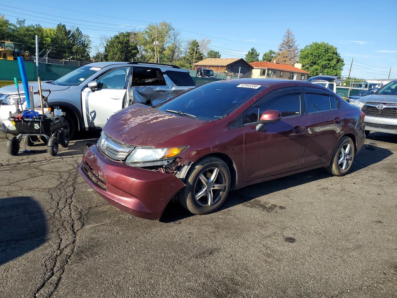 2012 Honda Civic Lx Burgundy vin: 2HGFB2F56CH594811