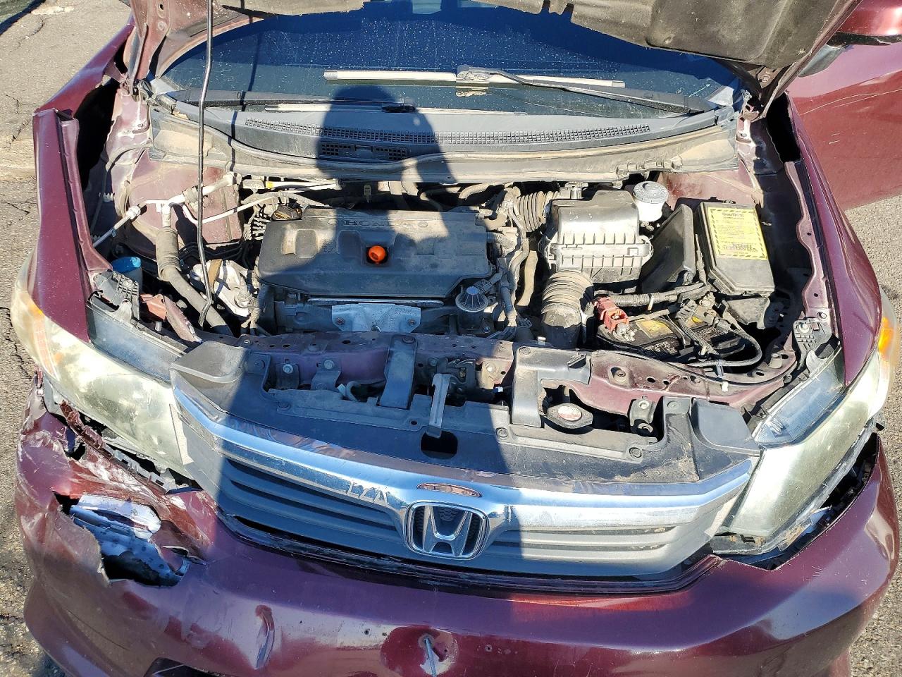 2012 Honda Civic Lx Бордовый vin: 2HGFB2F56CH594811