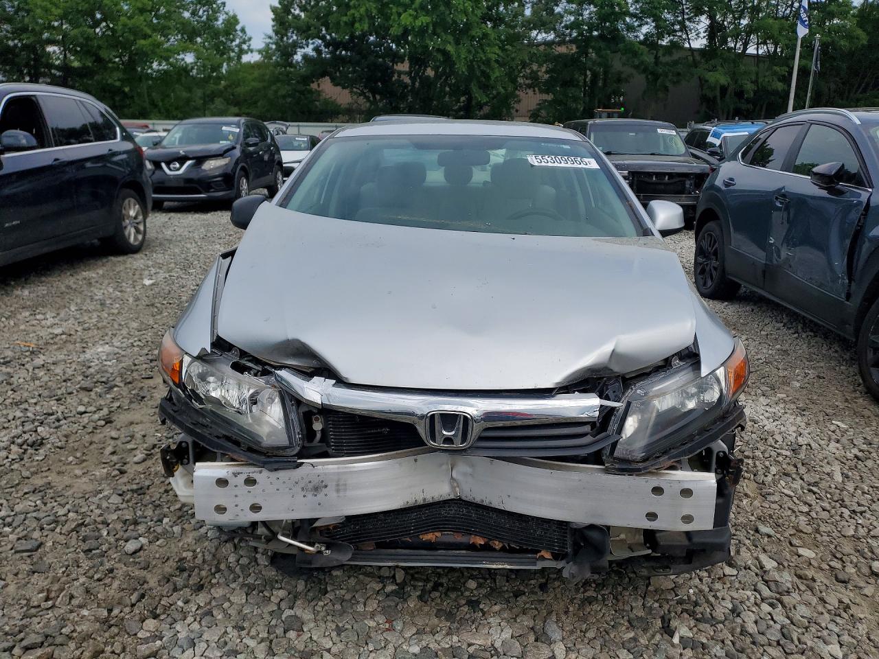 2012 Honda Civic Lx Silver vin: 2HGFB2F56CH600901