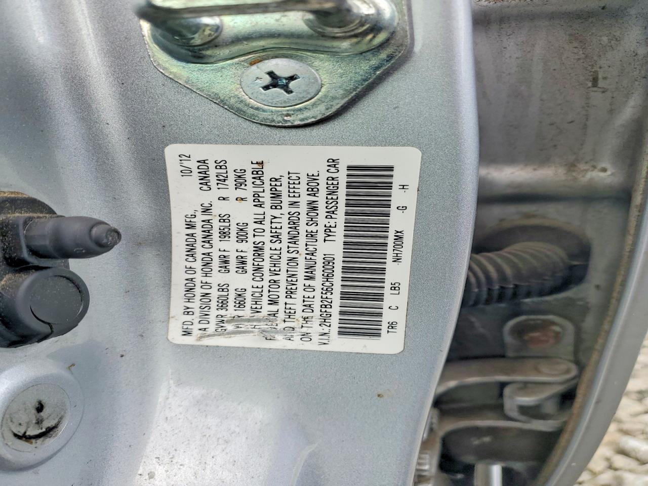 2012 Honda Civic Lx Silver vin: 2HGFB2F56CH600901