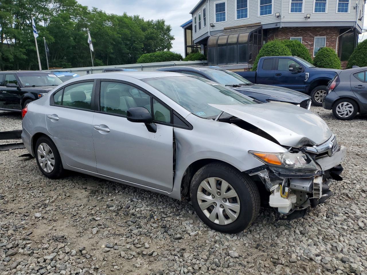 2012 Honda Civic Lx Silver vin: 2HGFB2F56CH600901