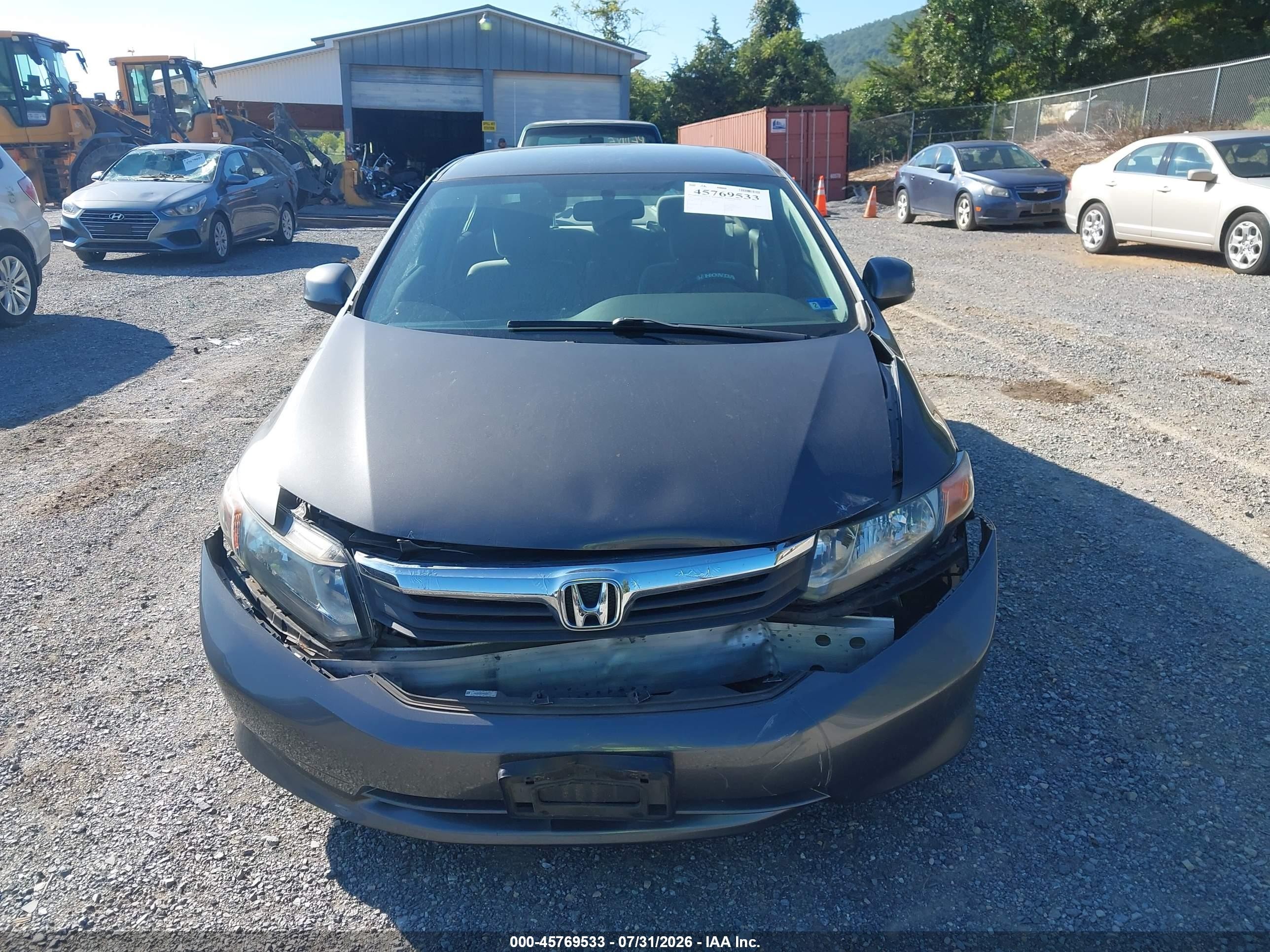 2012 Honda Civic Lx Gray vin: 2HGFB2F56CH603085