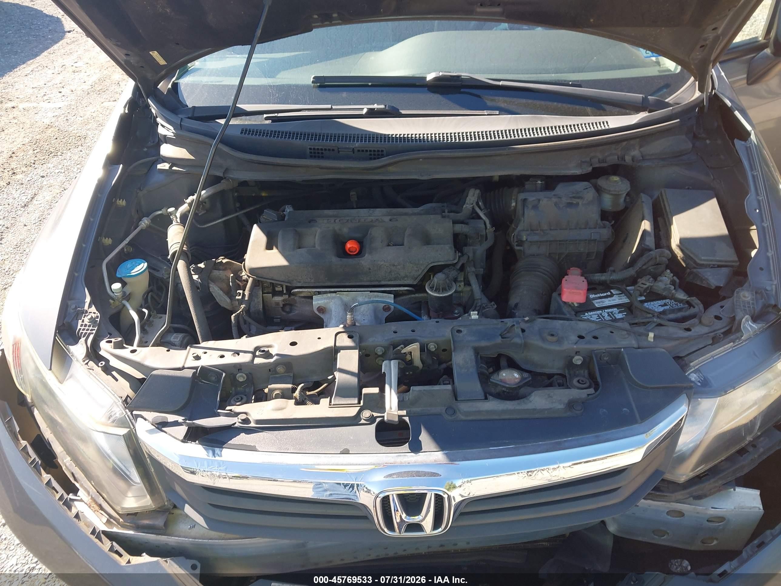 2012 Honda Civic Lx Gray vin: 2HGFB2F56CH603085