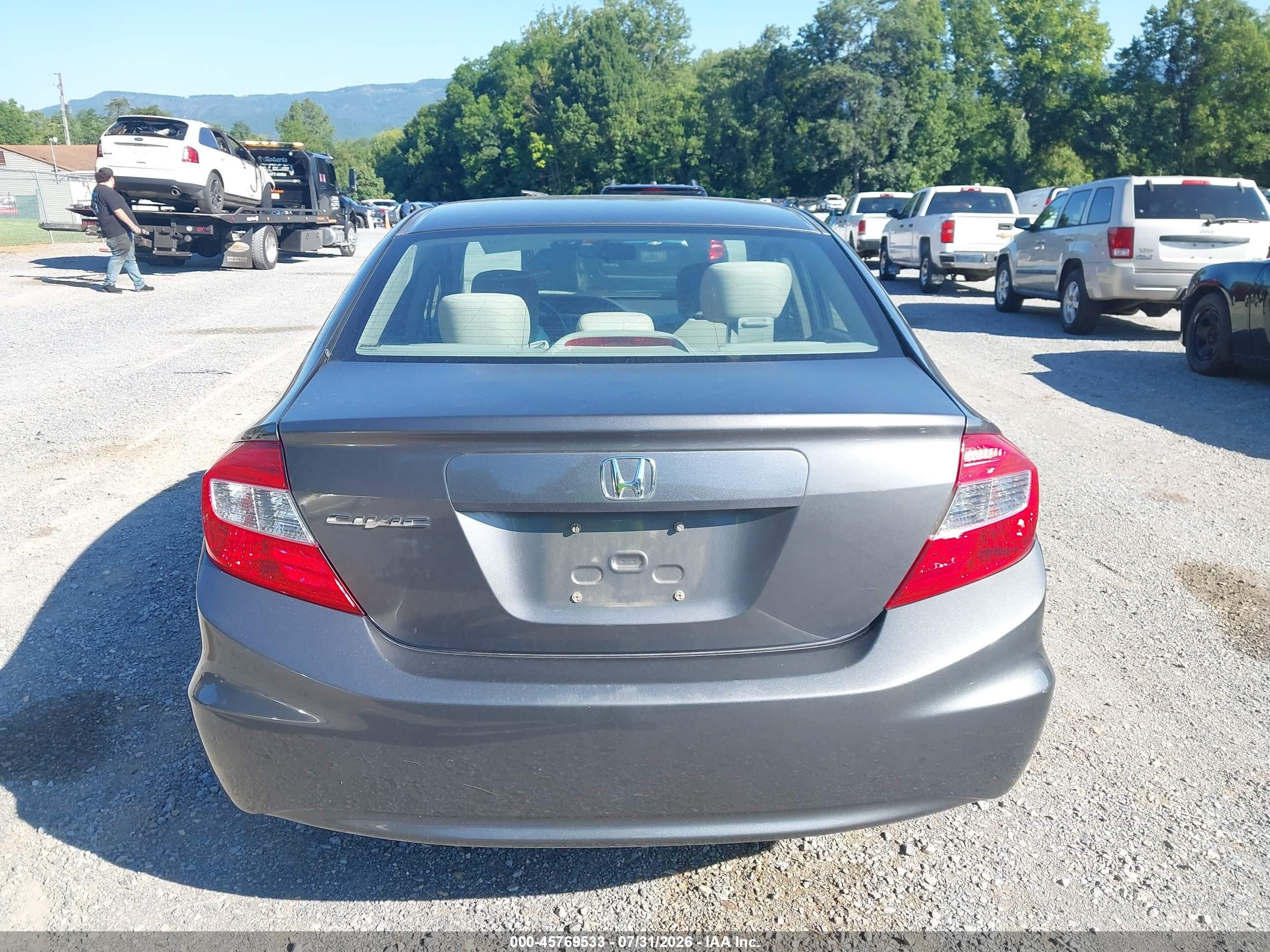 2012 Honda Civic Lx Gray vin: 2HGFB2F56CH603085