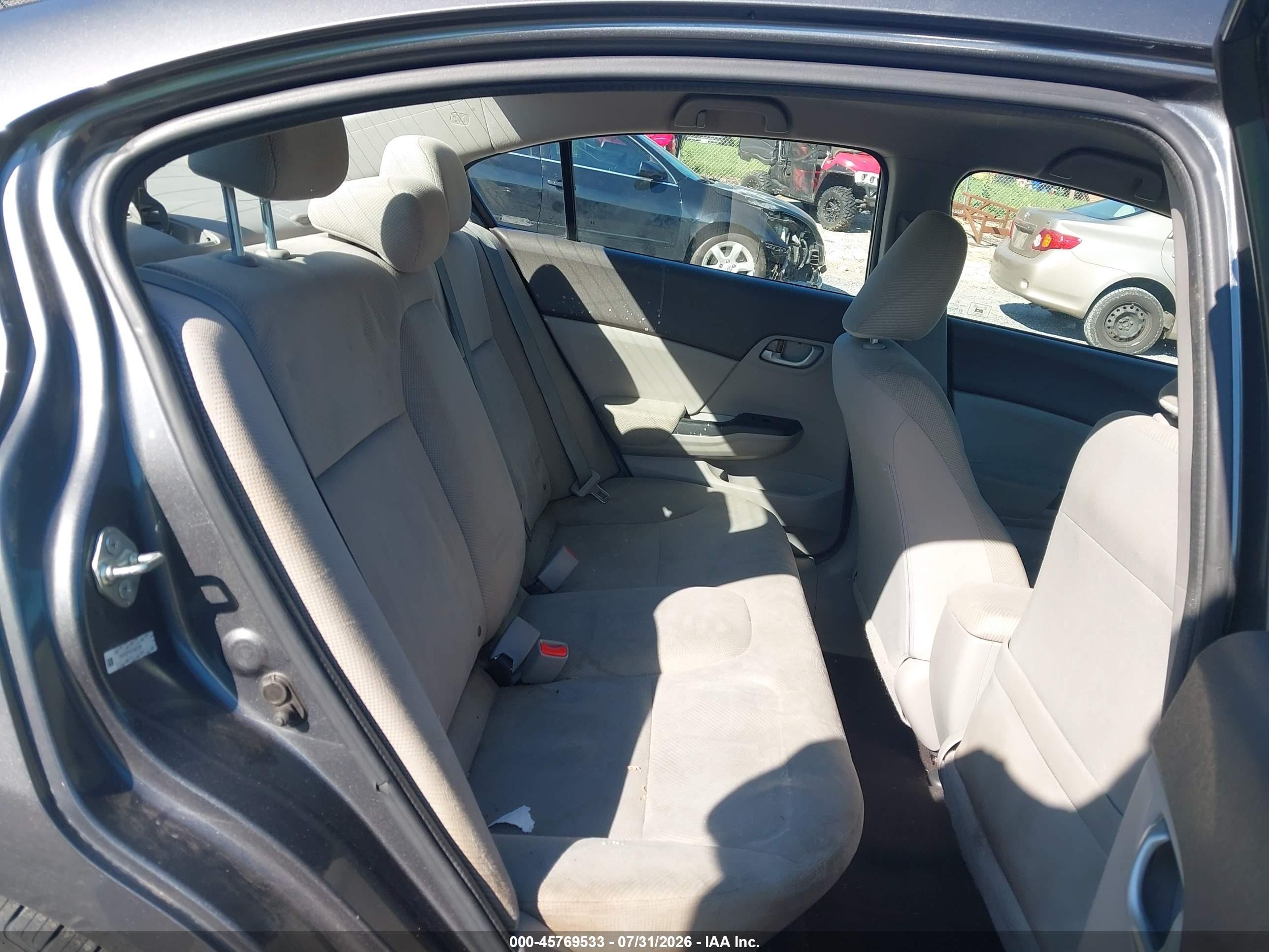 2012 Honda Civic Lx Gray vin: 2HGFB2F56CH603085