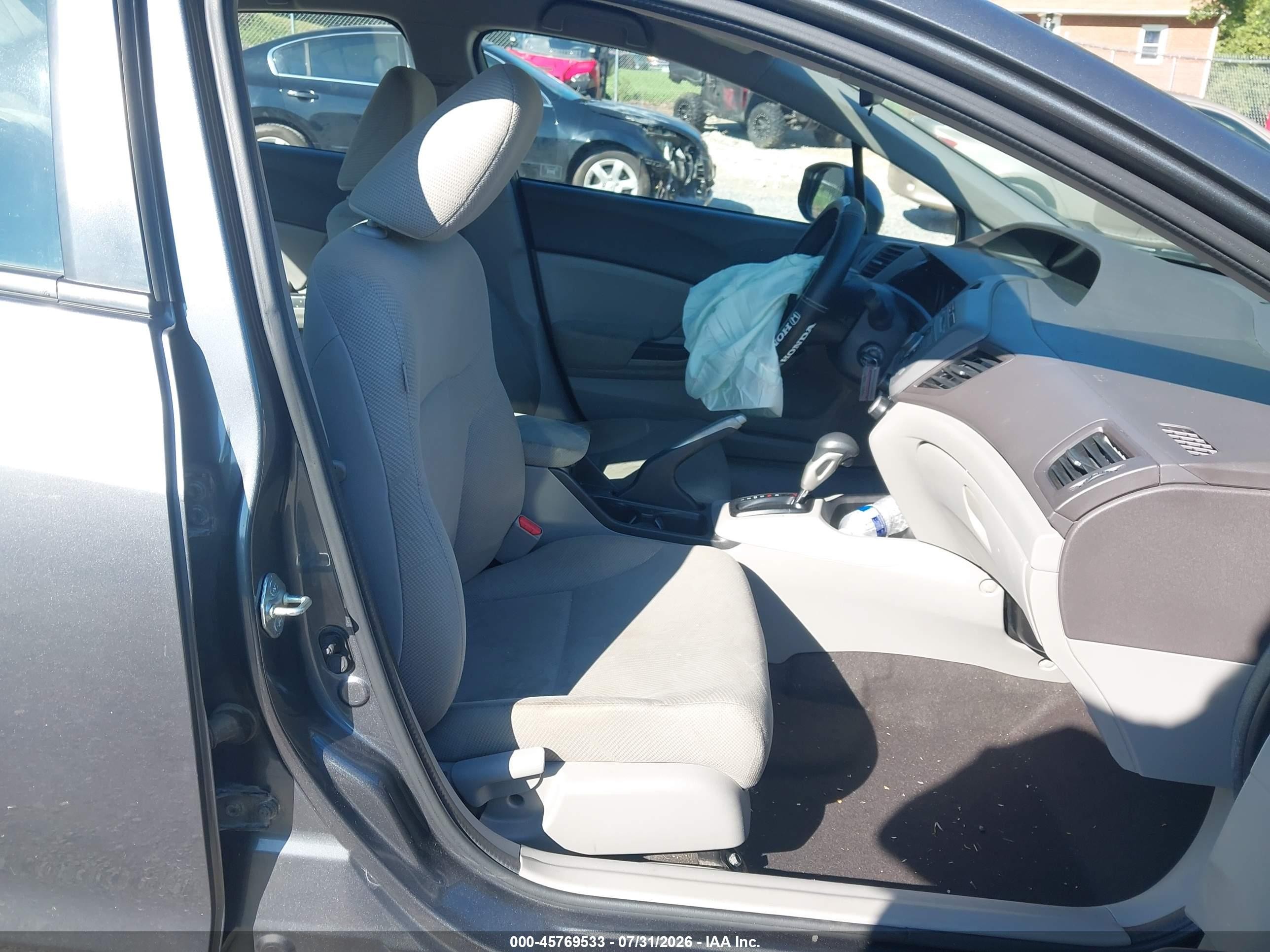 2012 Honda Civic Lx Gray vin: 2HGFB2F56CH603085
