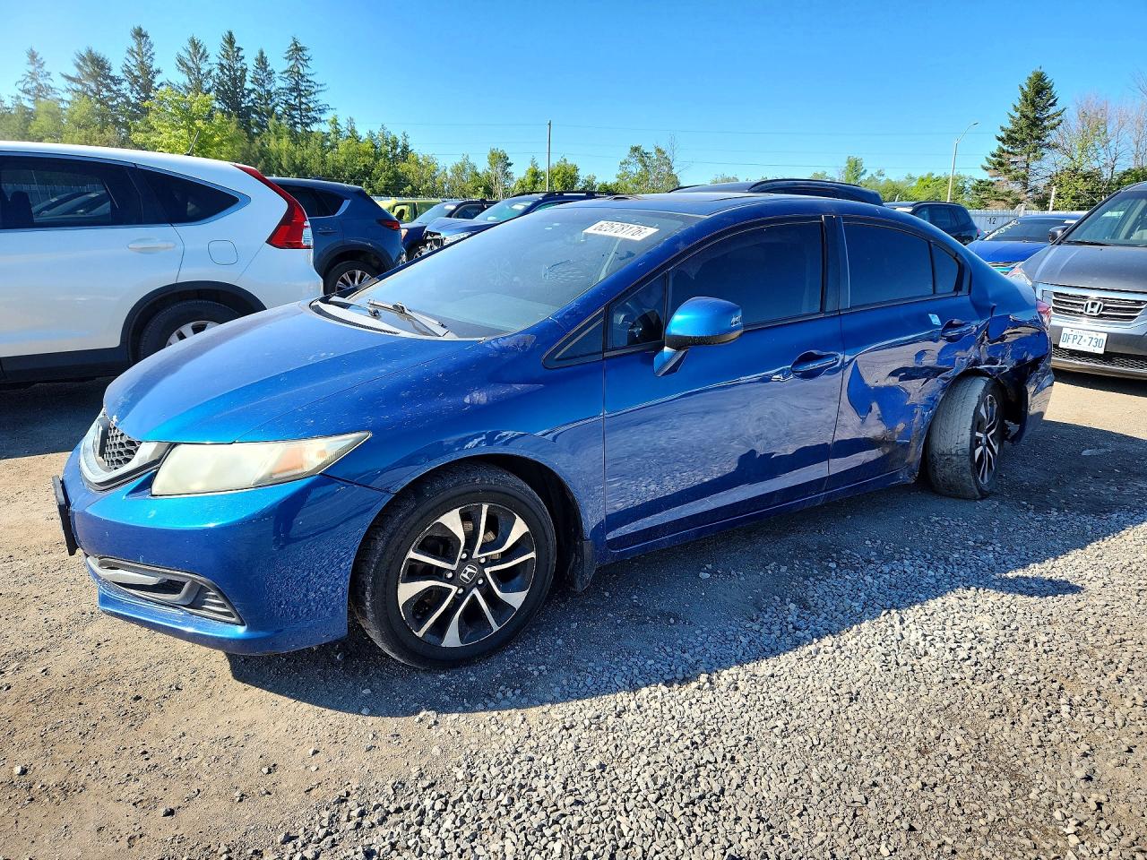 2013 Honda Civic Lx Blue vin: 2HGFB2F56DH010134