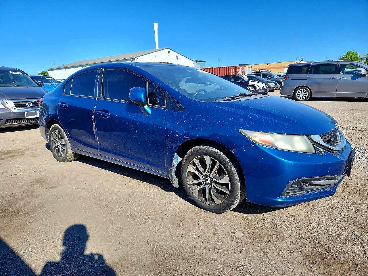 2013 Honda Civic Lx Blue vin: 2HGFB2F56DH010134