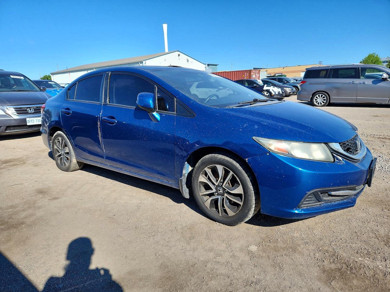 2013 Honda Civic Lx Blue vin: 2HGFB2F56DH010134