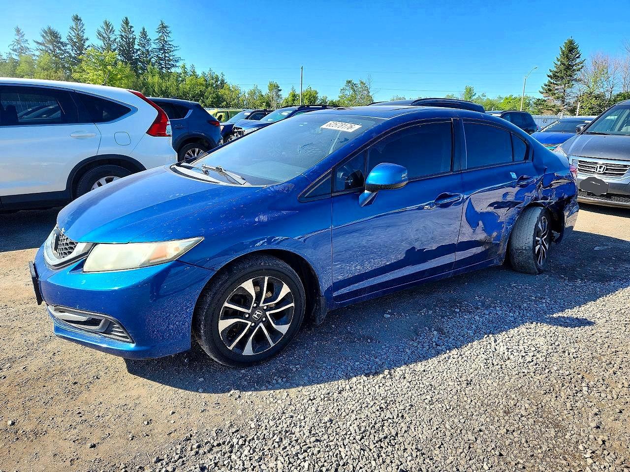 2013 Honda Civic Lx Blue vin: 2HGFB2F56DH010134